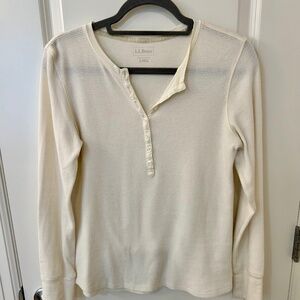 L.L. Bean Cream Henley